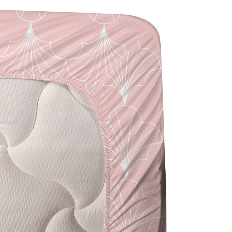 Microfiber Sheet Set, Twin XL Sheet Set with 1 Pillowcase, Rose/White Geometric