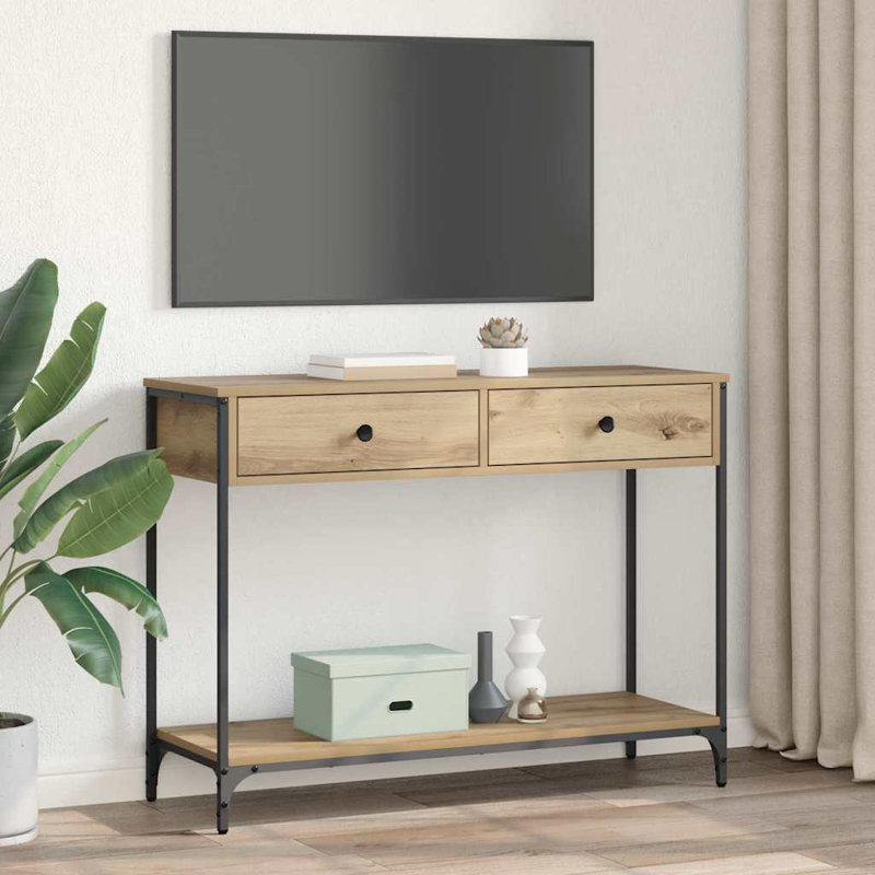 Console Table, 75cm H x 100cm W x 34.5cm D, Artisan Oak