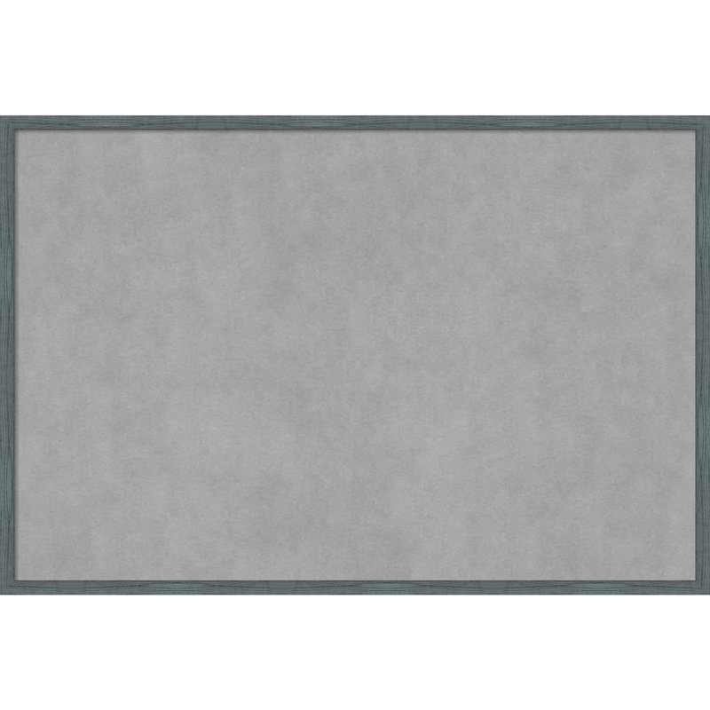 Tableau magnétique encadré étroit bleu-gris rustique, H 25 po x l 37 po