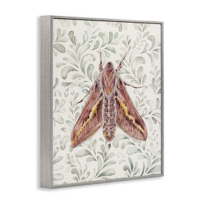 Giclée encadrée «Moth Over Leaf Sprig», conception par Cady