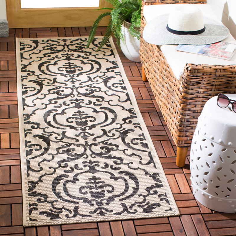 Tapis oriental intérieur / extérieur Herefordshire Performance, Tapis de couloir 2 pi 3 po x 10 pi