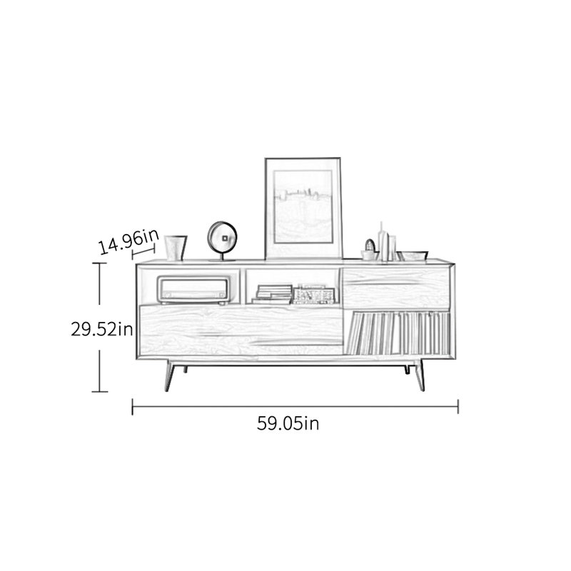Kistner, H 29,52 po x L 59,05 po x l 14,96 po