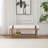 44.5"W Solid Wood Upholstered Bench with Storage Shelf and PU Leather Belt-966722591