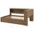 Full Size Wood Daybed with Storage Shelves, USB, LED, and 2 Drawers, Antique Wood Color-1629958446