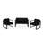 Rust Aluminum 3 Pc Chat , Dark Gray - Cushions For Sociable Patio & Backyard In A Stylish