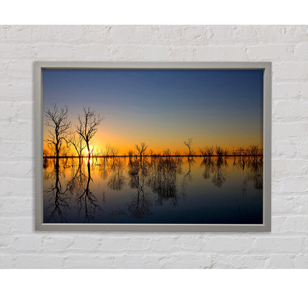 Beautiful Reflections Of The Winter Trees - Single Picture Frame Kunstdrucke auf Leinwand