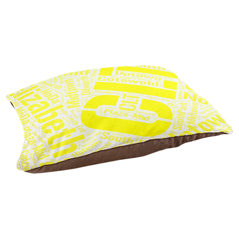 Coussin de chien « districts », Grand (l 40 po x P 30 po x H 14 po), Charlotte, Jaune