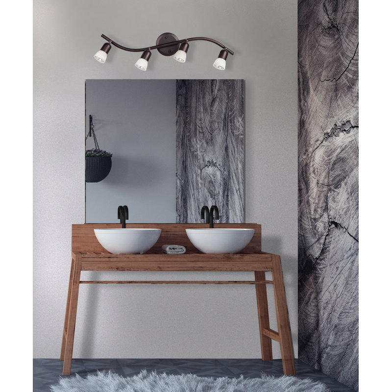 Éclairage pour meuble-lavabo 4 lumières Adira, Bronze huilé