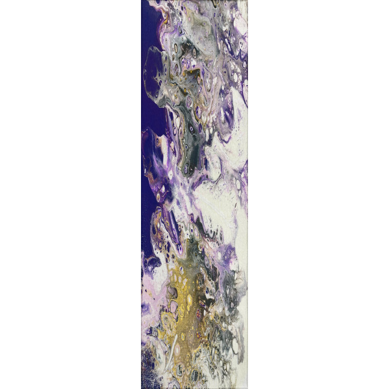 Chenille Washable Abstract Rug, Runner 2'3" x 7'6"