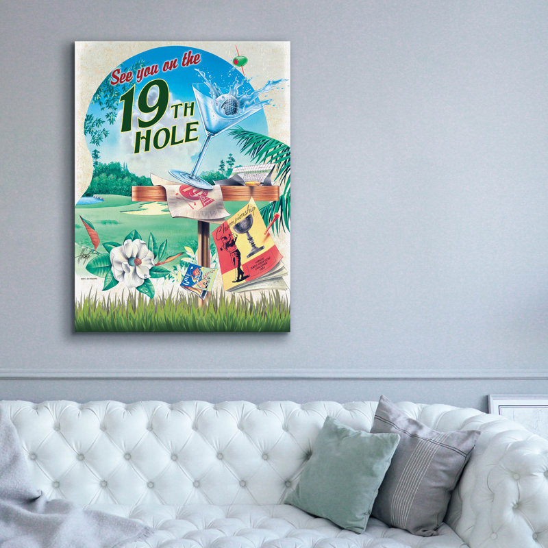 «19ème trou» par James Mazzotta, art mural sur toile, H 54 po x l 40 po x P 1,5 po