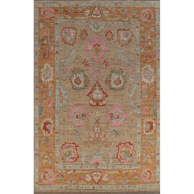 Tapis en laine teint à la main Oushak 7 x 10