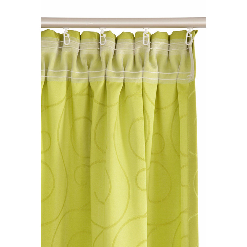 Coursey Room Darkening Curtain Single Panel, Green, 132cm Width x 225cm Drop