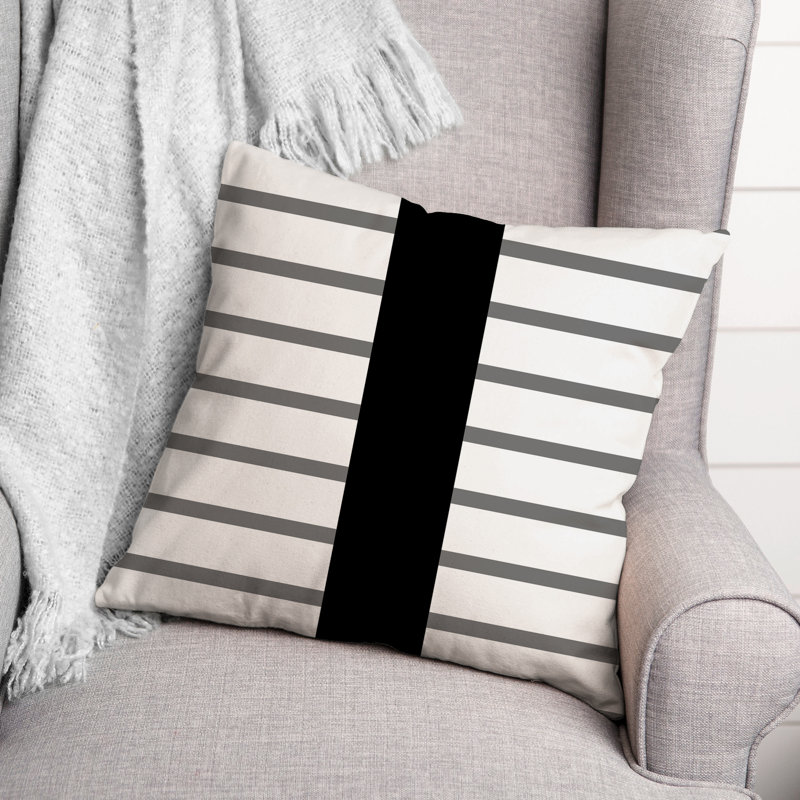 Abstract Outdoor Throw Pillow, Gray, 16" x 16"