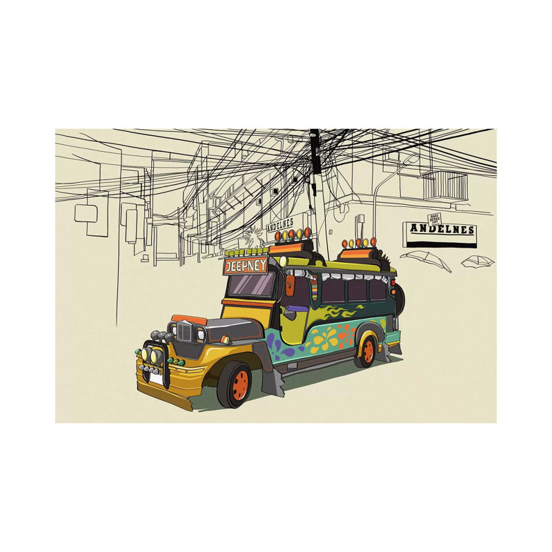 Philippines - Jeepney - impression sur toile tendue, H 18 po x l 26 po x P 1,5 po