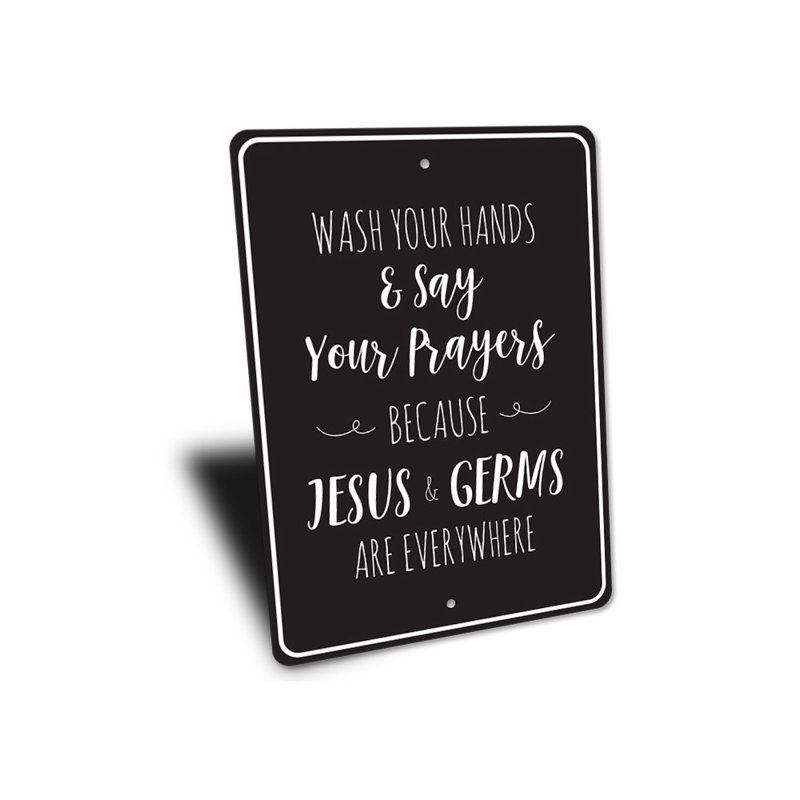 Panneaux religieux en aluminium «Say Your Prayers», H 14 po x l 10 po x P 0,04 po