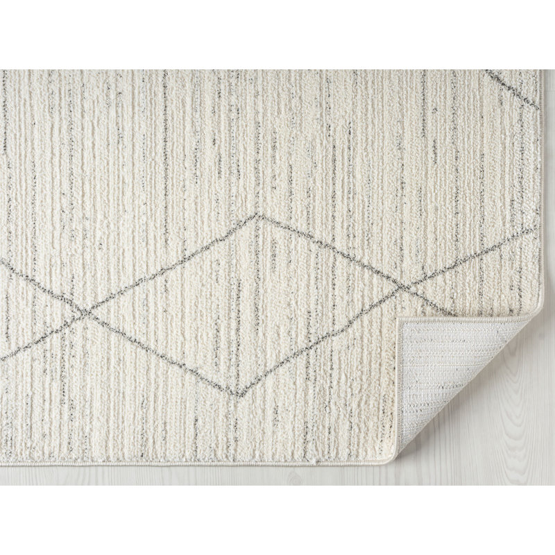 Maresia Diamond Area Rug, Ivory, Rectangle 8'10" x 11'10"