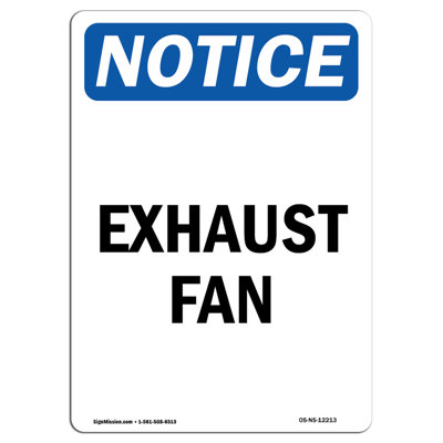 Exhaust Fan Aluminum Sign 12 x 18
