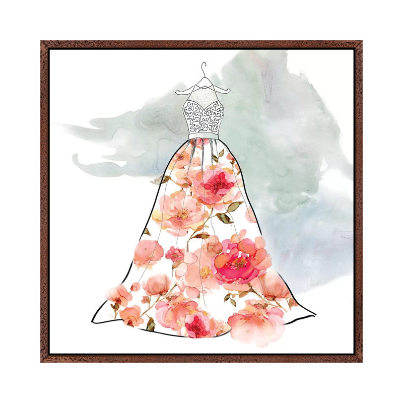 Fashionable Florals III by Carol Robinson - Print on Canvas, 93.98 cm H x 93.98 cm W, Classic Brown Wood Framed