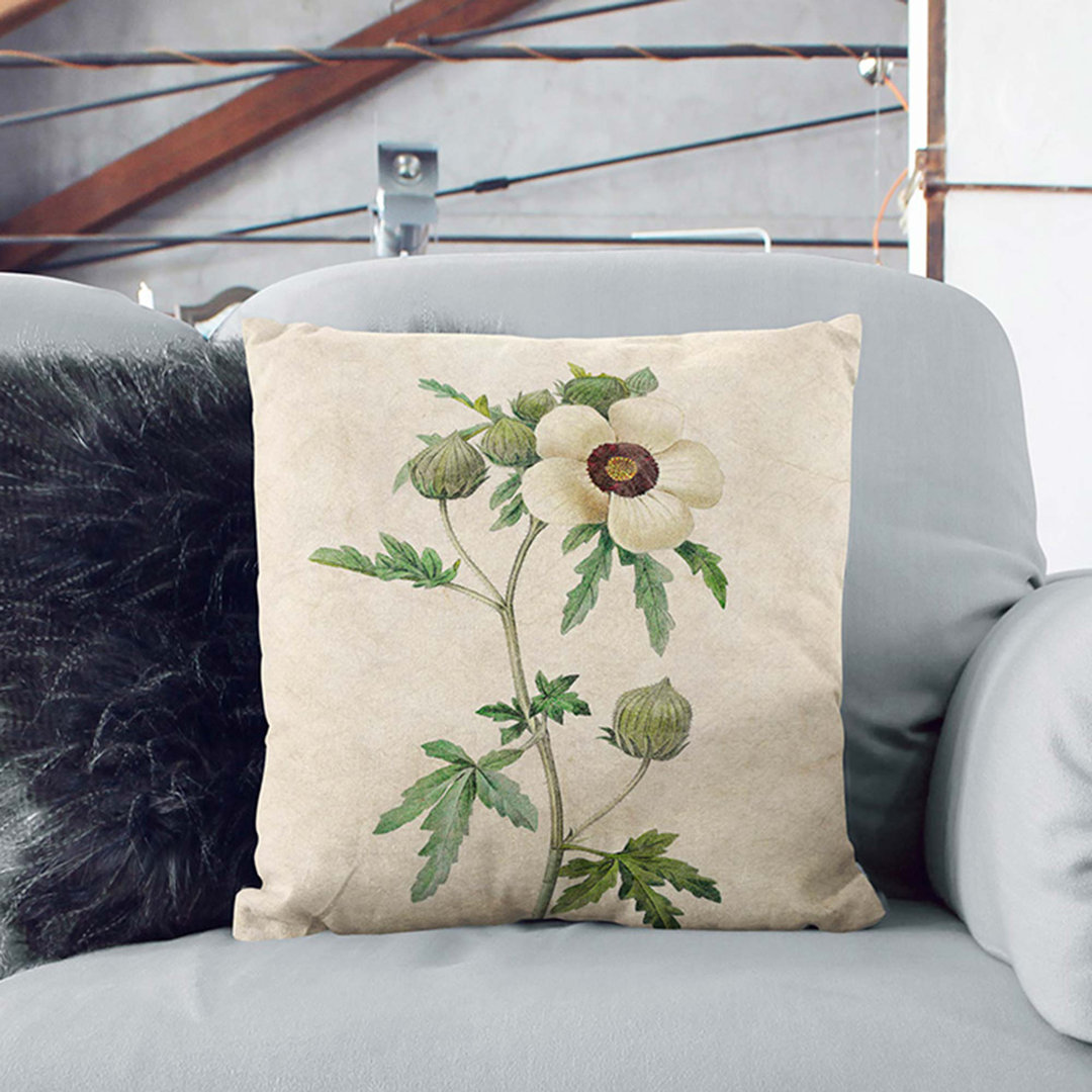 Hibiscus Flower by Pierre-Joseph Redoute Cushion with Filling