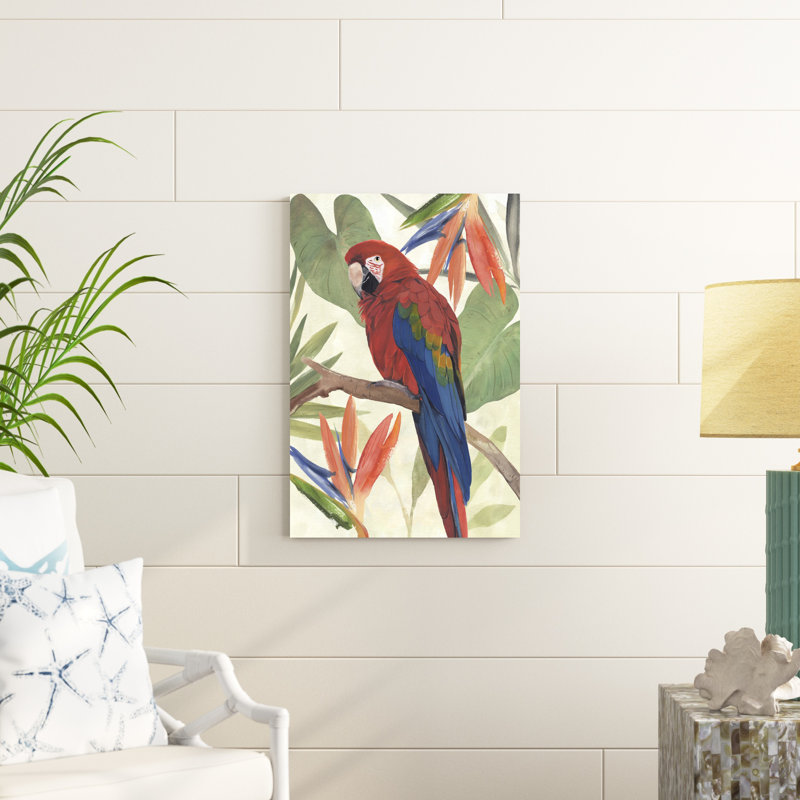 Composition de perroquet tropical II, H 30 po x l 20 po, Non, Toile tendue