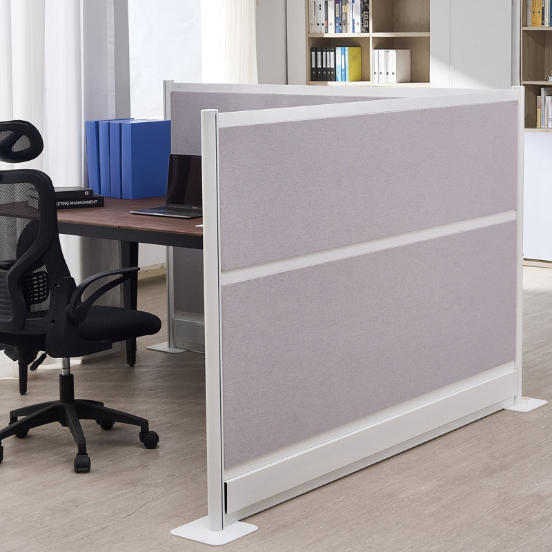 Cloisons de séparation de bureau, cloisons de 72 po x 48 po, cloison de poste de travail en PET avec couvercles de sortie, panneaux d'intimité autoportants pour école de bibliothèque de bureau