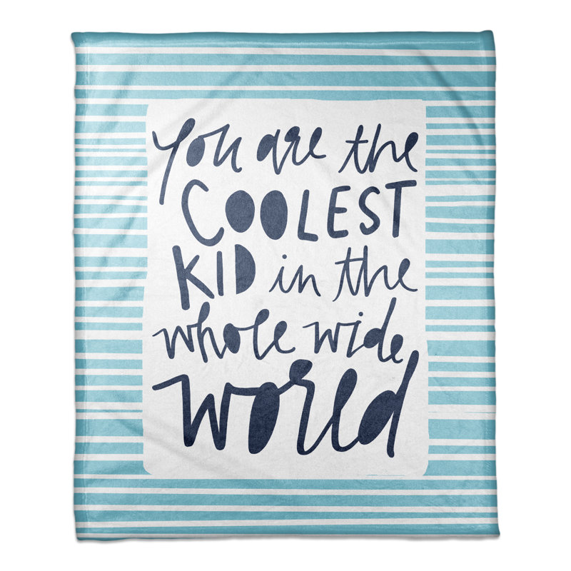 Cool Kid Hand Woven Throw Blanket, Blue