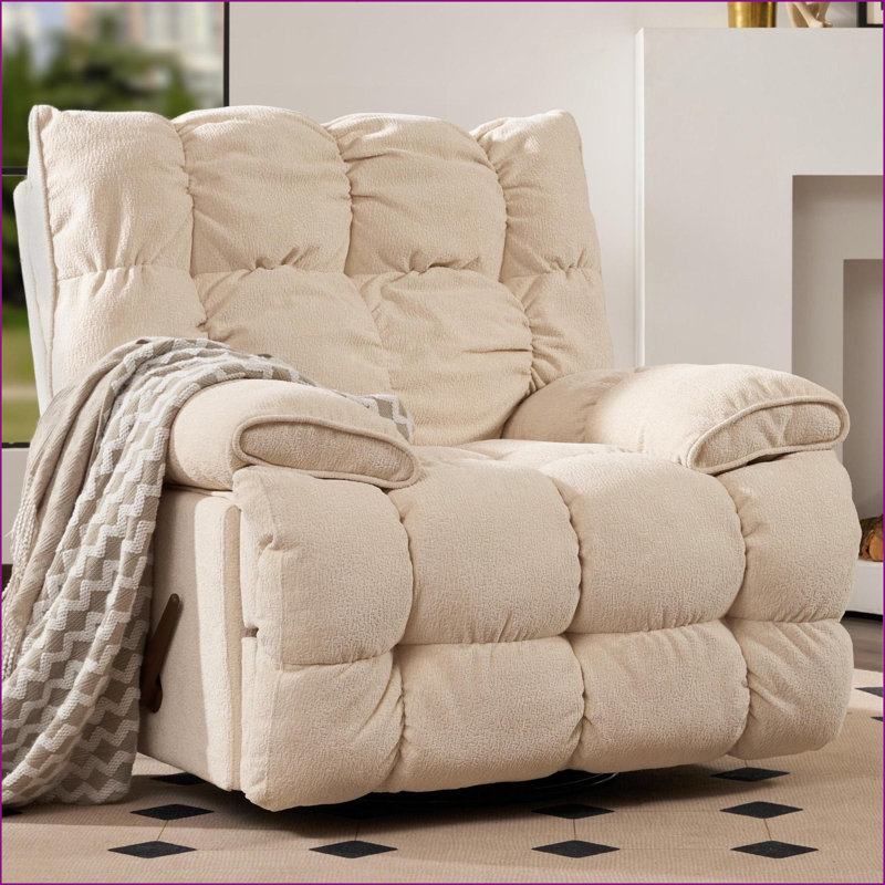 Fauteuil inclinable manuel inclinable à 3 positions Recliners par Sitjoy | Crème / blanc | Tissu, Beige