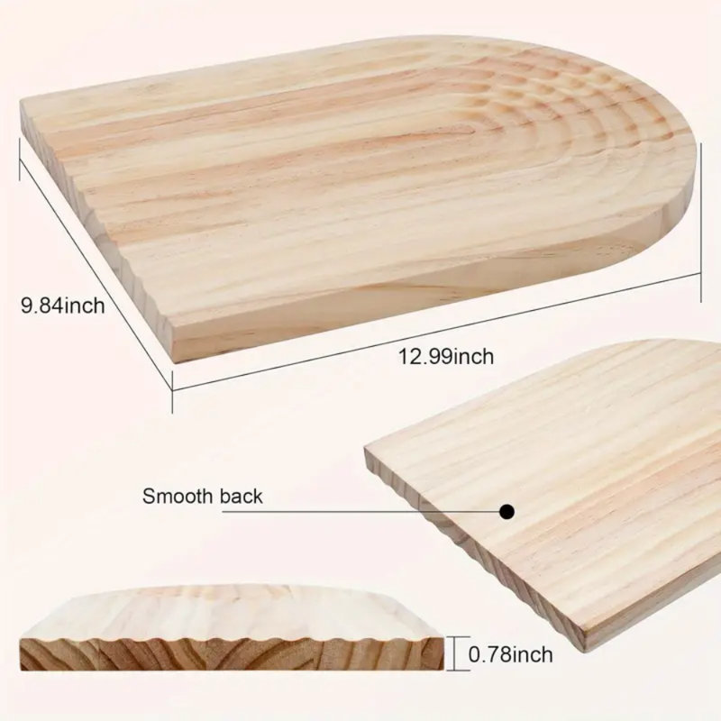 5 Packs Wooden Decorative Tray Set, Pine Wood Serving Tray For Coffee Table, Wooden Trays For Kitchen Shelf Home Decor