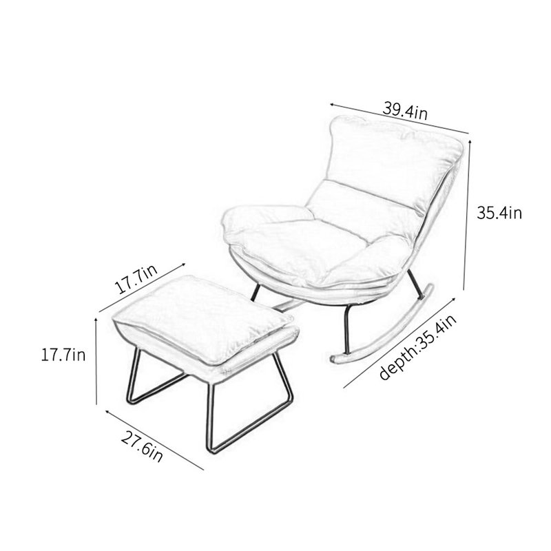 Chaise berçante de luxe pour adulte, Orange