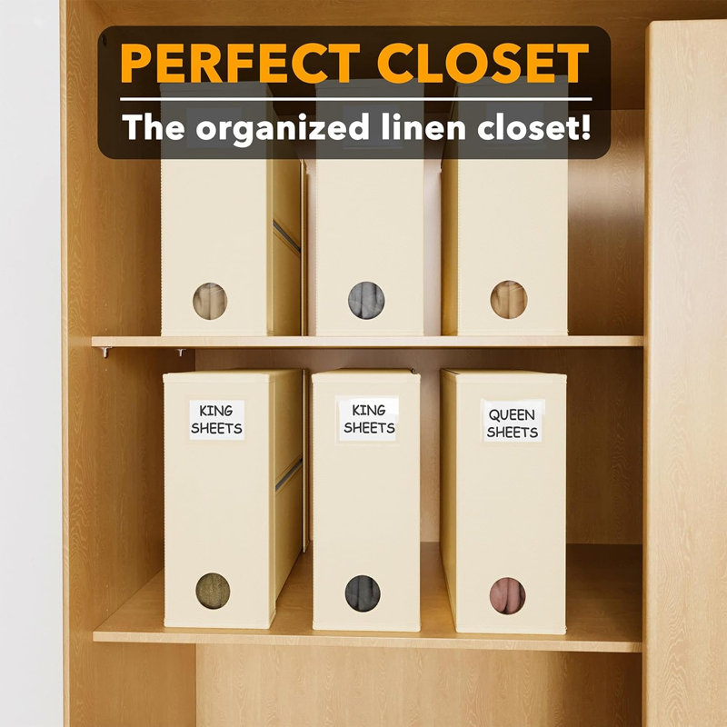 Ensemble de 6 organisateurs de draps pliables avec fenêtre - Contenants de rangement TG pour draps grand et très grand lit