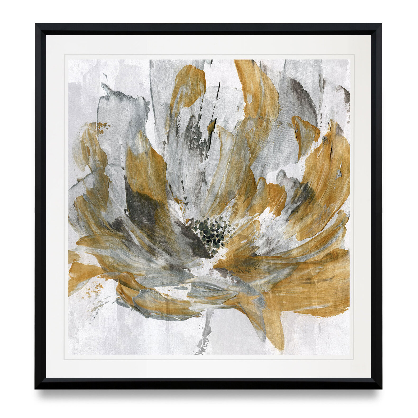 Winston Porter Golden Flower Power Framed Painting & Reviews | Wayfair