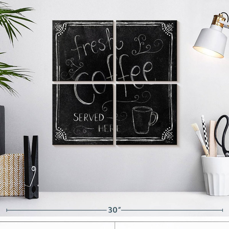 Plaque murale Kema Fresh Coffee Served Here, H 18 po x l 18 po