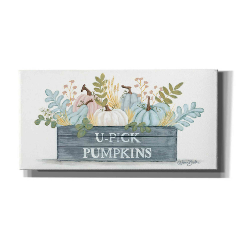 «U-Pick Pumpkins» par Sara Baker, toile, art mural, H 20 po x l 40 po x P 1,25 po