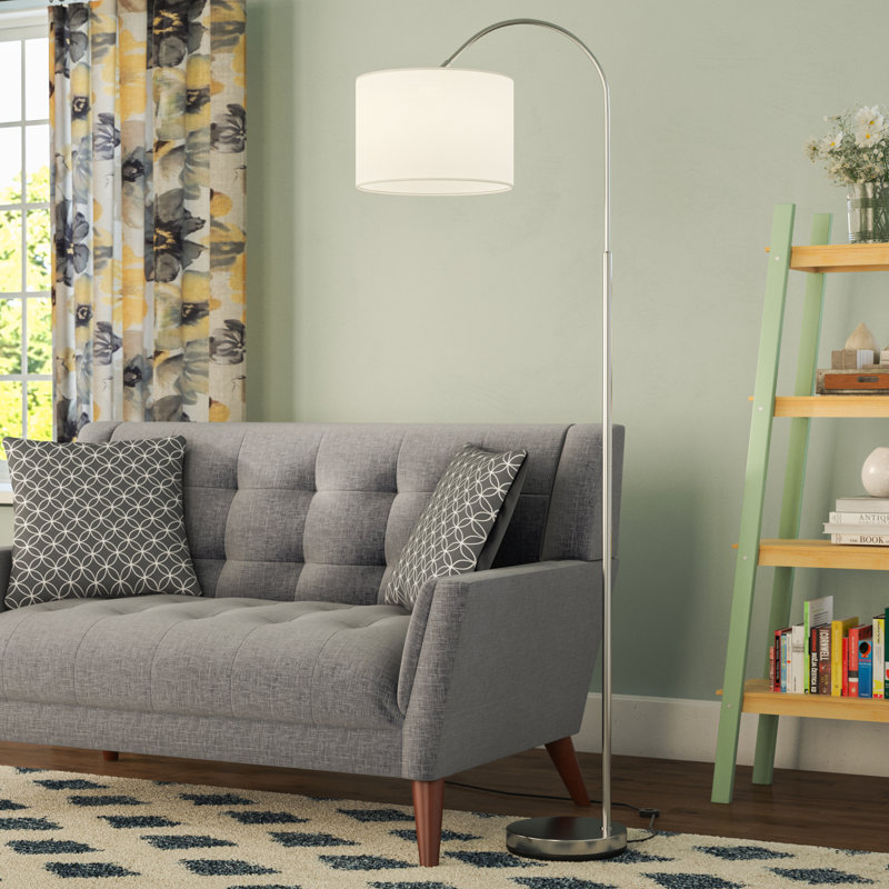 Amandev 66'' Arched Floor Lamp, White, Yes