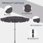 Cesur 3M Garden Parasol Sun Shade Canopy Patio Outdoor Umbrella Crank Tilt UPF 30+-693869857