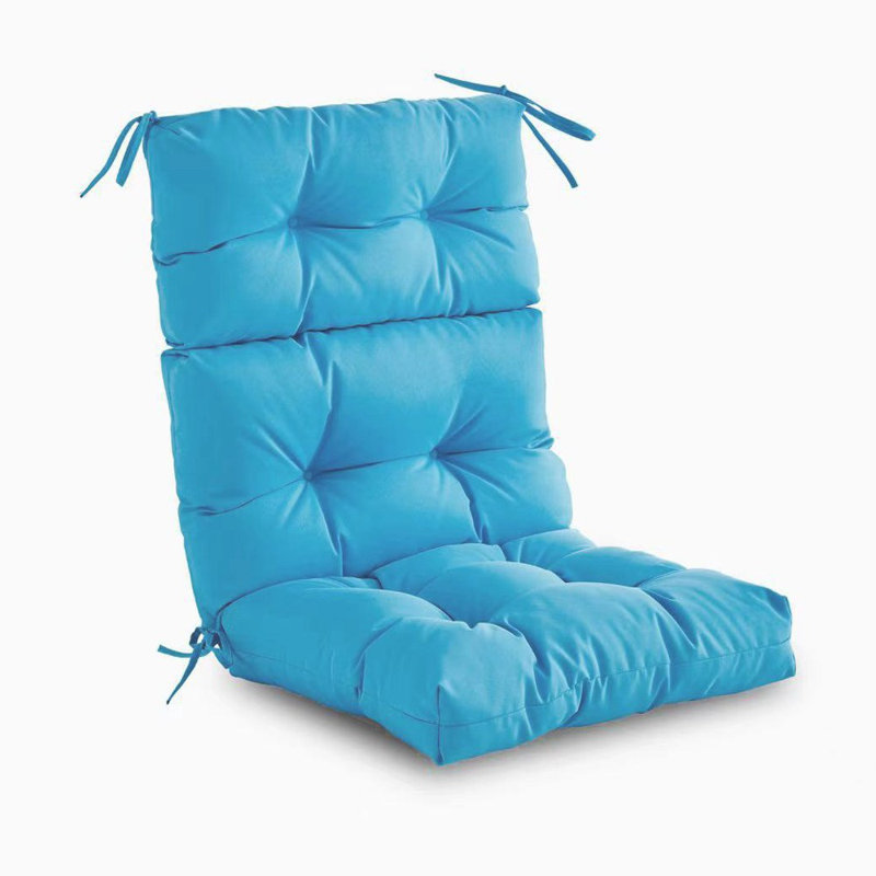 Outdoor/indoor Chair Seat Back Cushion, Foldable High Back Patio Chair Cushion Seat Back Rocking Chair Cushions Pads, Blue