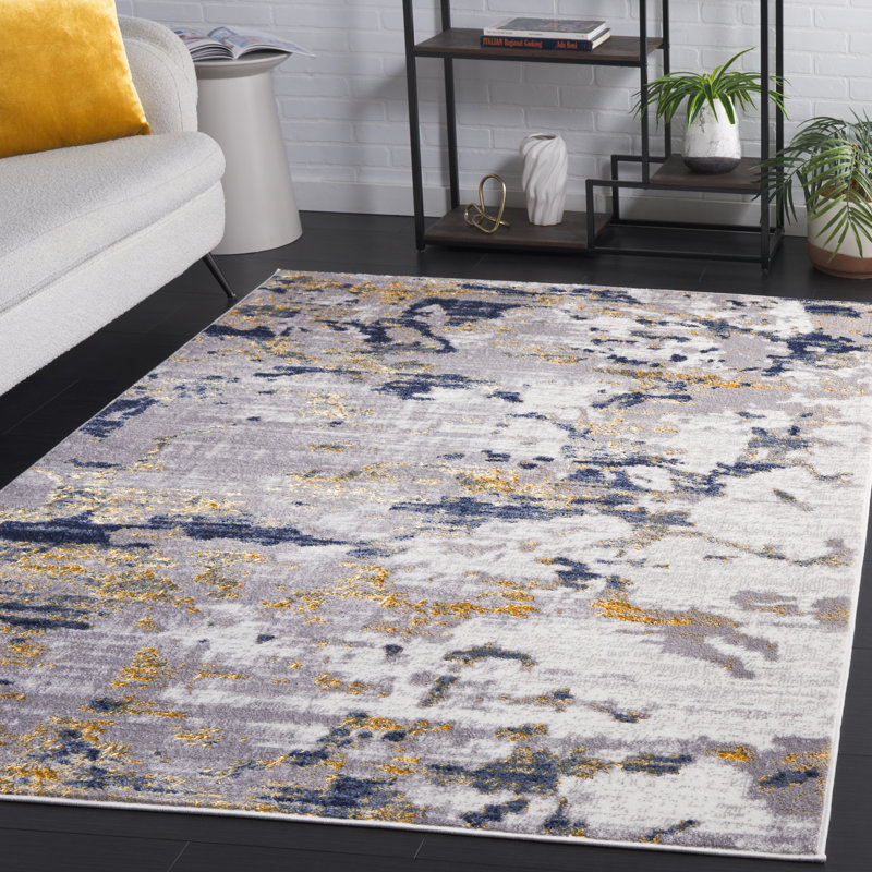 Tapis abstrait Aniqua Performance Performance, Rectangle 5 pi 3 po x 7 pi 6 po