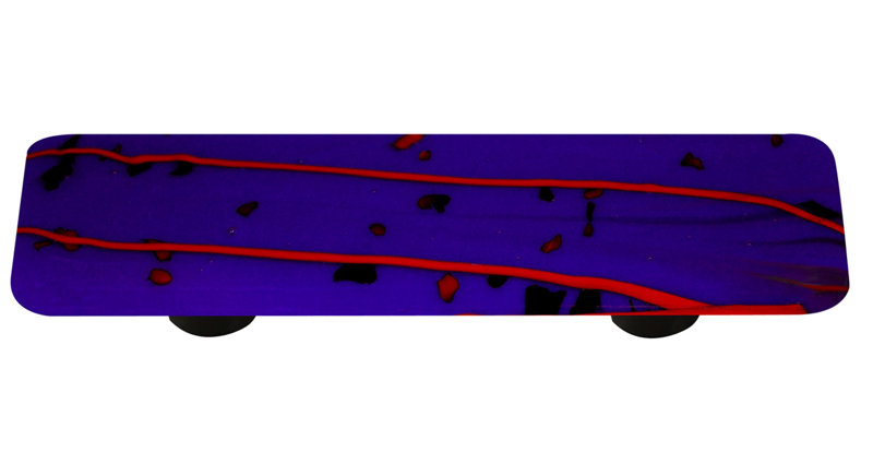 Poignée barre 3 po Mardi Gras, Aluminium / rouge sur bleu cobalt