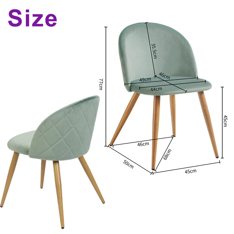45cm H Velvet Upholstered Accent, Green