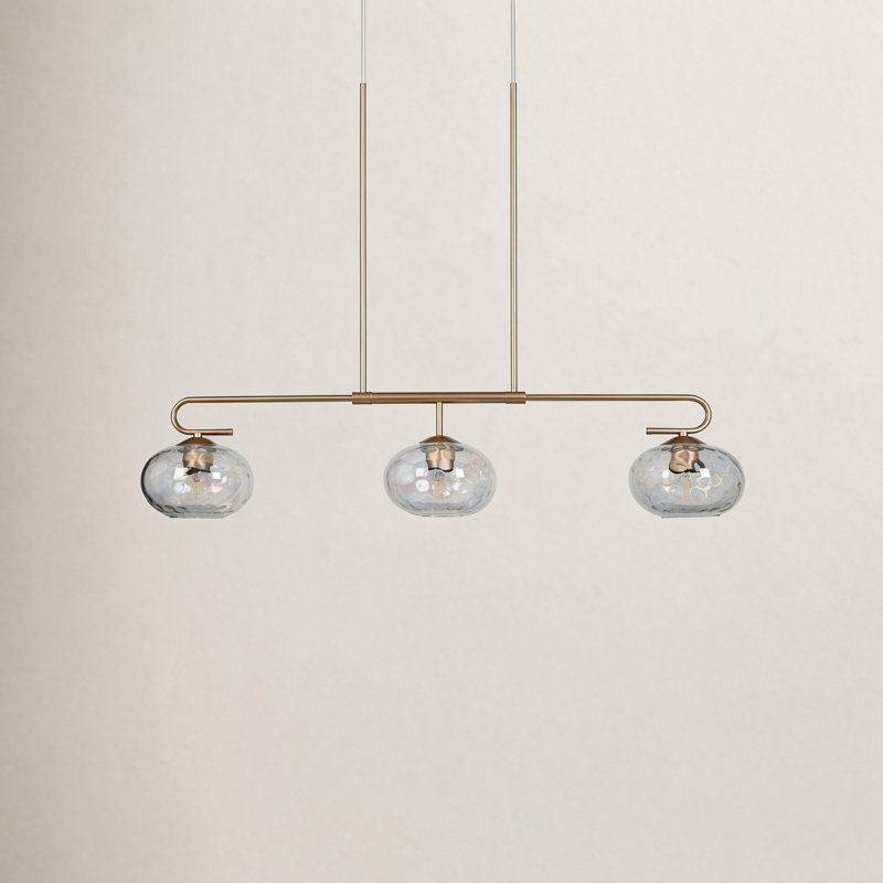 Luminaire suspendu pour îlot de cuisine 3 lumières à intensité variable l 47,2 po Willeford