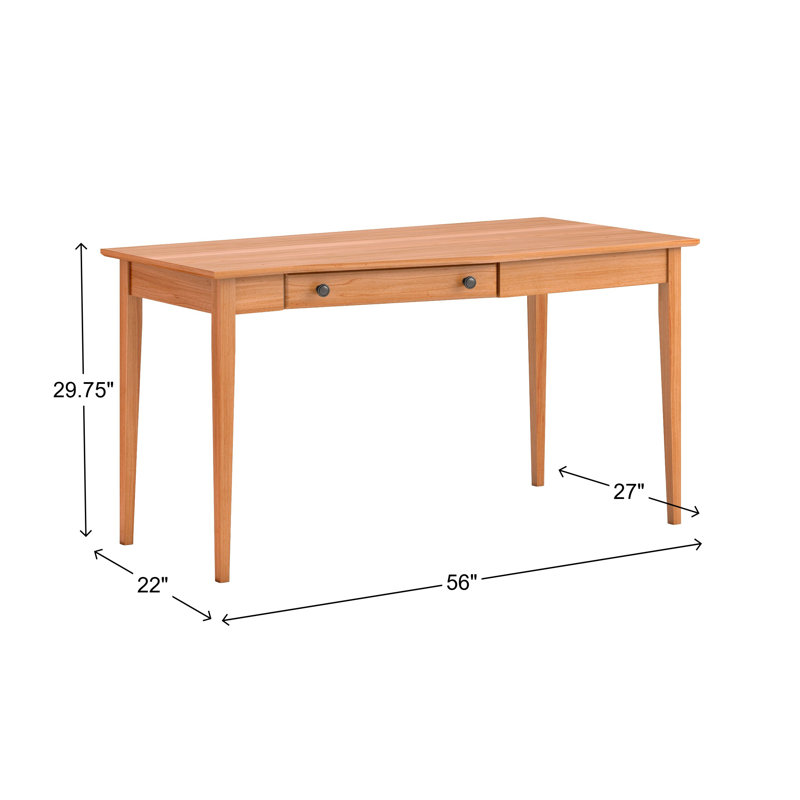 Malani Solid Wood Foundation Desk, Natural
