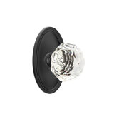 Privacy (Bed & Bath) Diamond Crystal Knob with Oval Rose