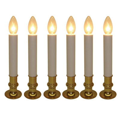 Unscented Flameless Taper Candle with Plastic Holder