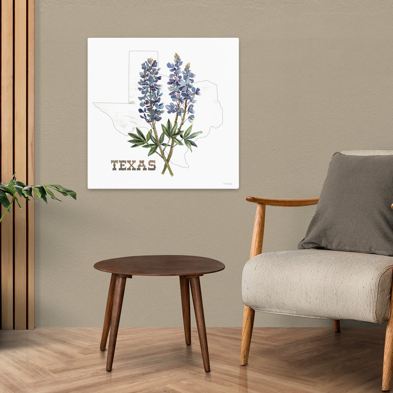 «Texas Bluebonnets», carte florale contemporaine, art floral naturel, H 24 po x l 24 po