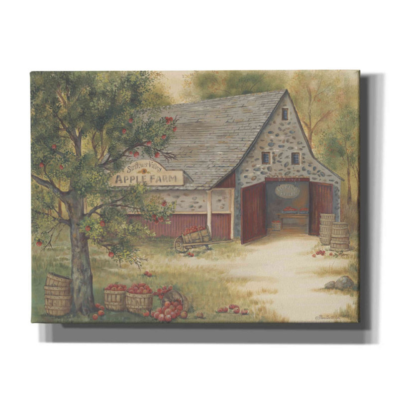 «Sunflower Valley Apple Farm» par Pam Britton, art mural sur toile, H 26 po x l 34 po x P 1,5 po