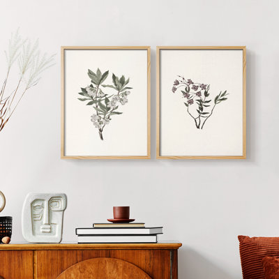 «Vintage Floral XXIV», impression giclée sur cadre - ensemble de 2
