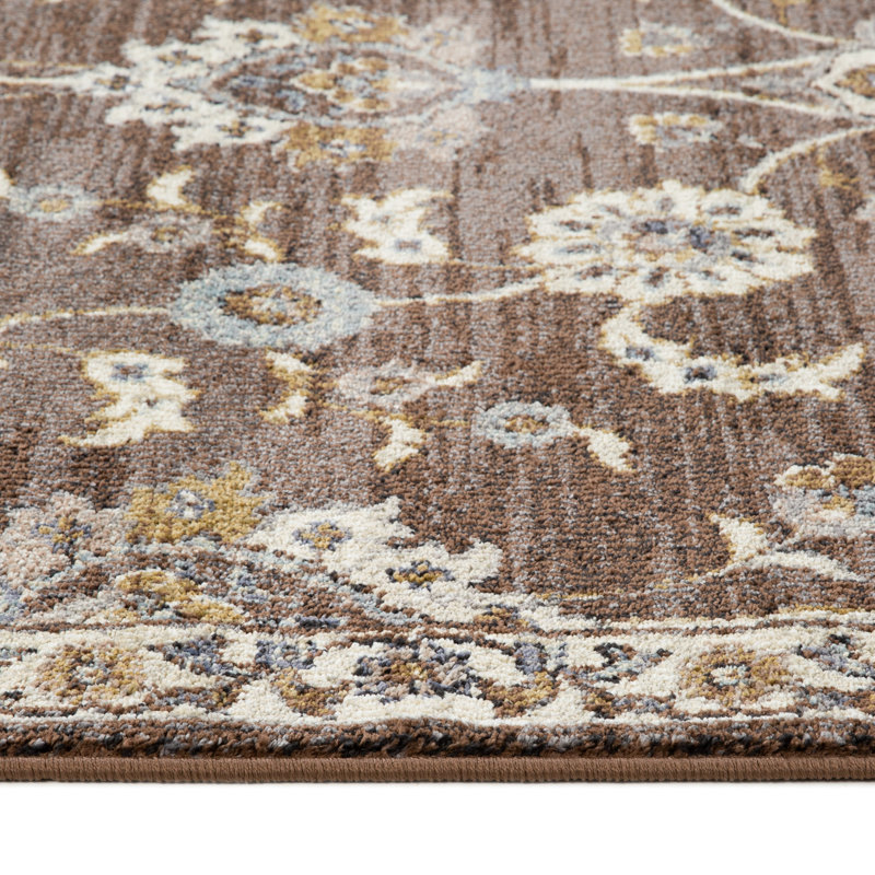 Tapis brun en polypropylène tissé à la machine Jordan Bea, Rectangle 9 pi 2 po x 12 pi 2 po