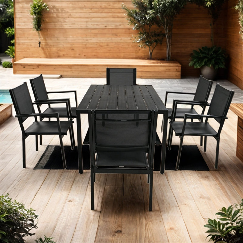 Ensemble de salle à manger rectangulaire L 35 po x l 58 po Maxiène, Noir