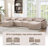 Segal 6 Piece Cloud Upholstered 144.5" Oversized Modular U Shape Soft Chenille Compression Chaise Sectional Sofa with Wide Arms and Pillows, No Assembly Required-127662704