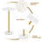 2 Pieces White Bamboo Round Table
